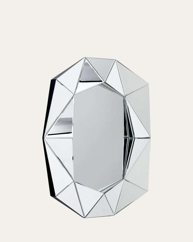 Large Silver Diamond Mirror